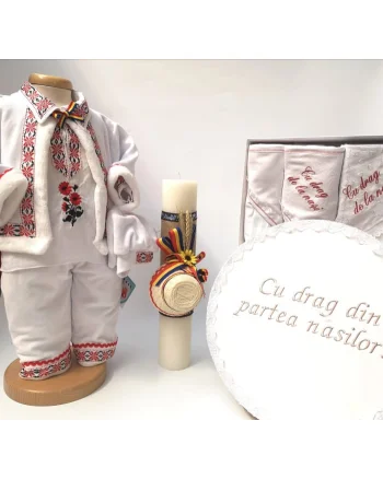 Set Traditional Botez Baiat - Costumas + Trusou + Cutie + Lumanare 4