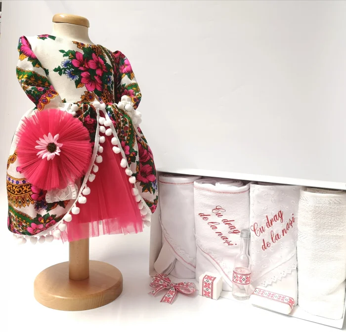 Set Traditional Botez Fetita - Costumas + Trusou - TUL