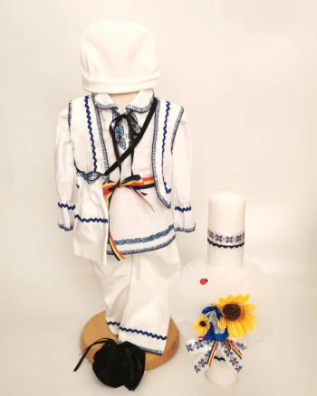 Set Traditional Botez Baiat - Costumas + Lumanare Adan