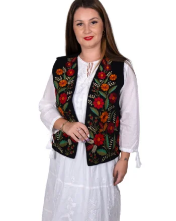 Vesta brodata cu model traditional Angi 14