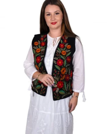 Vesta brodata cu model traditional Angi 14