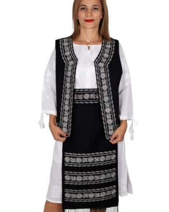 SET Traditional - Vesta, brau si 2 Fote brodate cu model traditional Alina 2