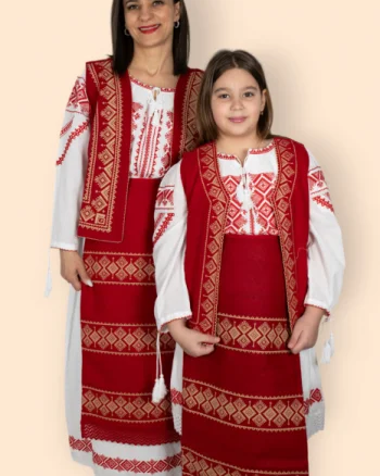 Set Traditional Mama   fiica Rochie, vesta si fote Olguta 3