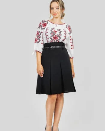 Fusta office neagra cu pliuri