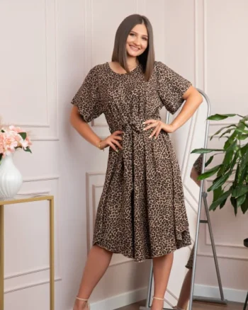 Rochie eleganta Jade cu animal print - Zanzibar Spice