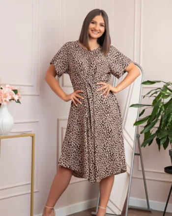 Rochie eleganta Jade cu animal print - Savana Sunrise