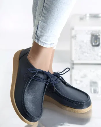 Pantofi casual lucy navy piele naturala