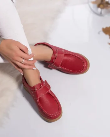 Pantofi dama piele naturala chloly rosu