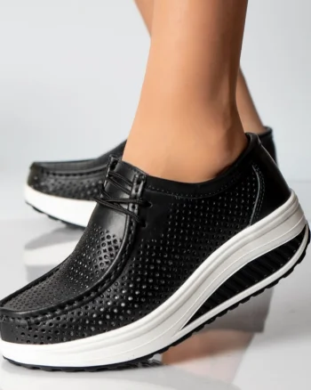 Pantofi dama casual negri piele naturala samra