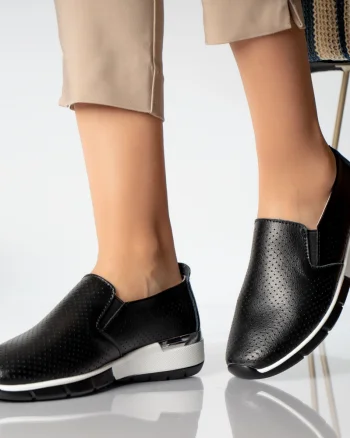 Pantofi dama casual negri piele naturala ninita