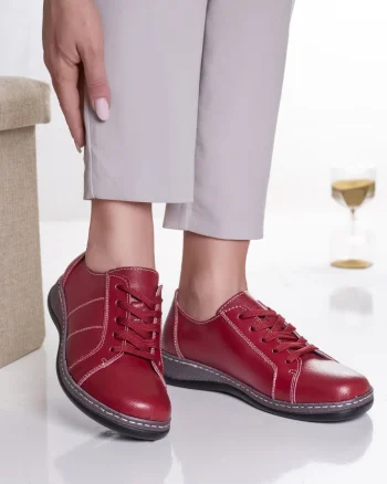 Pantofi dama casual rosii din piele naturala bety