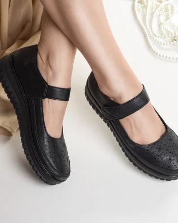 Pantofi dama casual negri din piele ecologica banvi