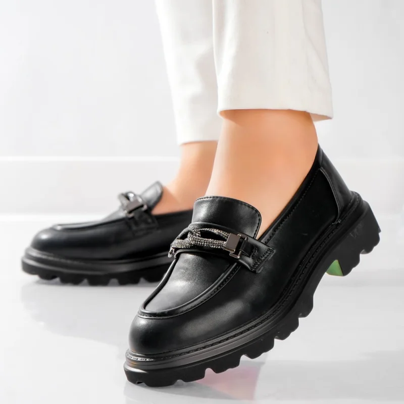 Pantofi dama casual Negri din Piele Ecologica Gesa