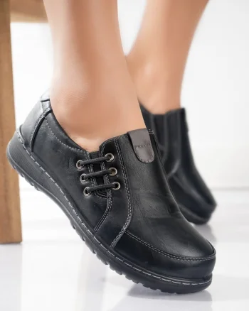 Pantofi dama casual Negri din Piele Ecologica Breazi