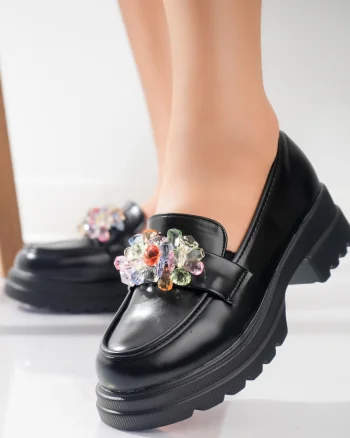 Pantofi dama casual Negri din Piele Ecologica Proda