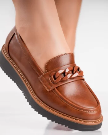 Pantofi dama casual Camel din Piele Ecologica Sahin
