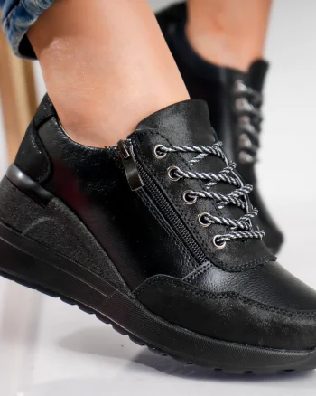 Pantofi dama casual Negri din Piele Naturala Bilon