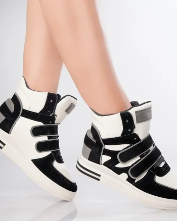 Sneakers dama Negri din Piele Ecologica Anjor