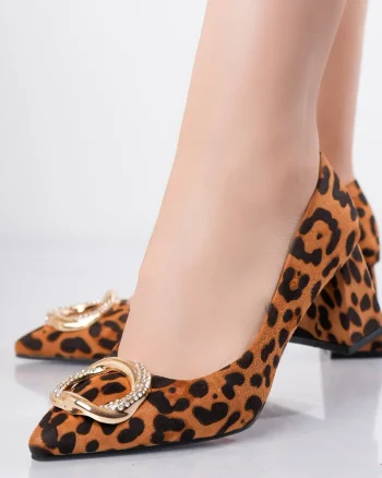 Pantofi dama Animal Print din Pieie Ecologica Intoarsa Berga