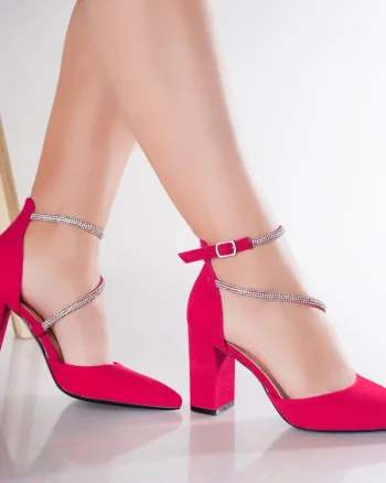 Pantofi dama Fucsia din Piele Ecologica Intoarsa Adiba