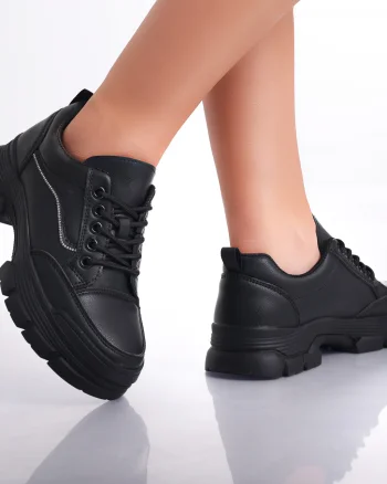 Pantofi dama casual Negri din Piele Ecologica Esle