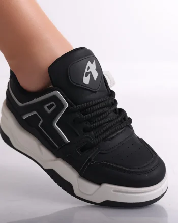 Sneakers dama Negri din Piele Ecologica Yuridia