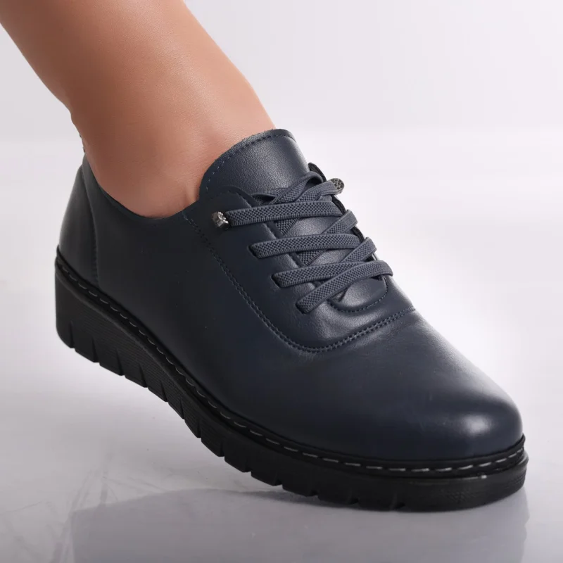 Pantofi dama casual Bleumarin din Piele Ecologica Idania