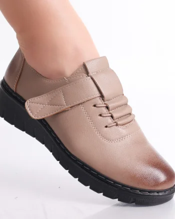 Pantofi dama casual Camel din Piele Ecologica Magaly