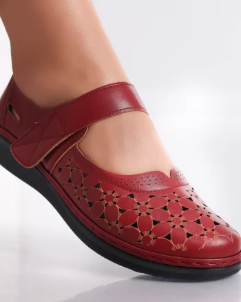 Pantofi dama casual Bordo din Piele Ecologica Agali