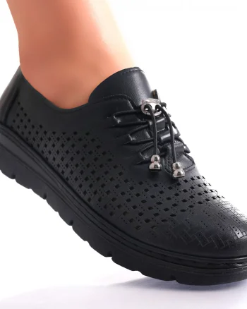 Pantofi dama casual Negri din Piele Ecologica Julisa