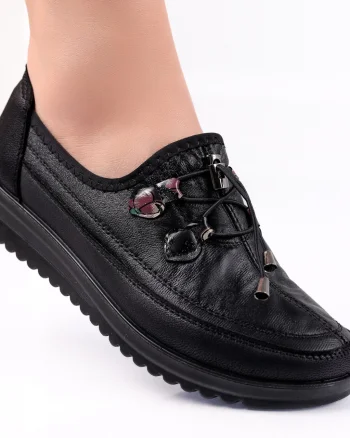 Pantofi dama casual Negri din Piele Ecologica Anetia