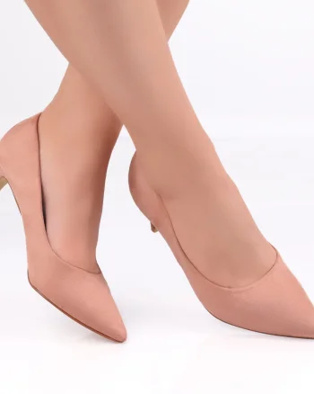 Pantofi dama Nude din Piele Ecologica Intoarsa Agaia