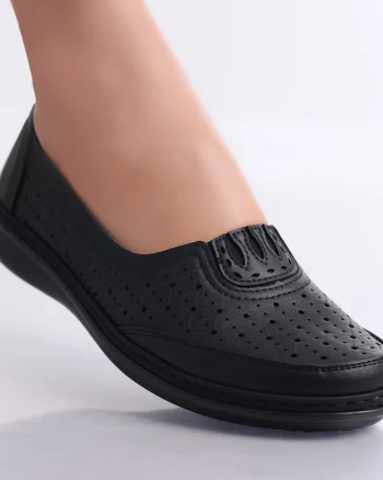 Pantofi dama casual Negri din Piele Ecologica Aluran