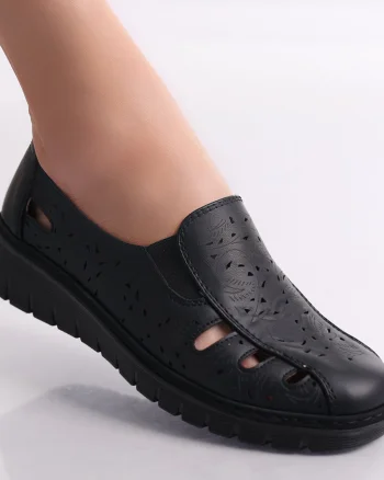 Pantofi dama casual Negri din Piele Ecologica Nelea
