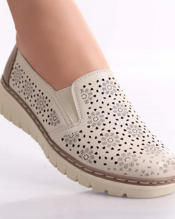 Pantofi dama casual Bej din Piele Ecologica Atsoi