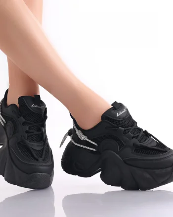 Sneakers dama Negri din Piele Ecologica Dionisa