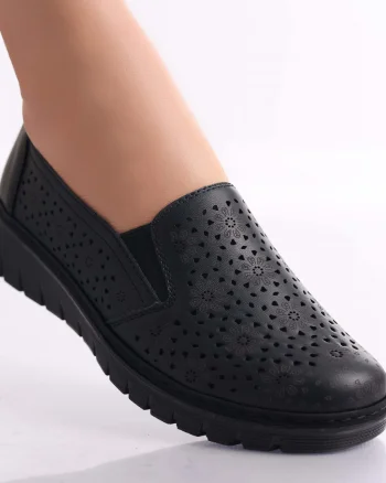 Pantofi dama casual Negri din Piele Ecologica Atsoi