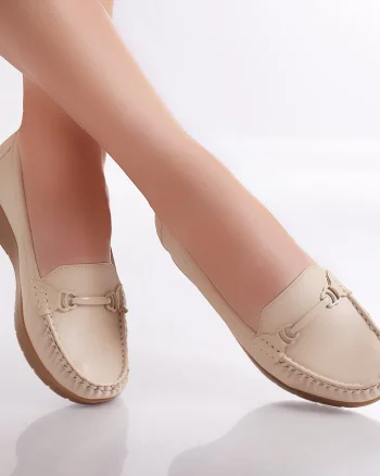 Pantofi dama casual Bej din Piele Ecologica Enasa