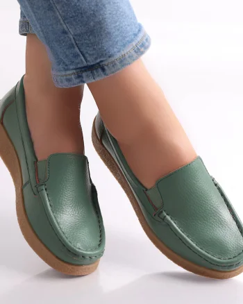 Pantofi dama casual Verzi piele naturala Danina