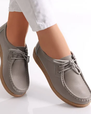 Pantofi dama casual Gri piele naturala lucy