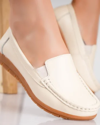 Pantofi dama casual Bej din Piele Naturala Comoi