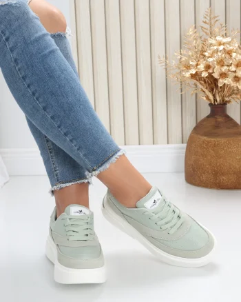 Pantofi dama casual Verzi din Piele Naturala Nely
