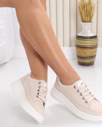 Pantofi dama casual Roz din Piele Naturala Hory
