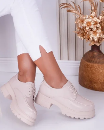 Pantofi dama casual Bej din Piele Ecologica Jola