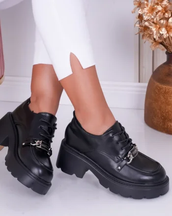 Pantofi dama casual Negri din Piele Ecologica Loris