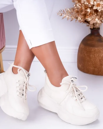 Sneakers dama Bej din Piele Ecologica Clove