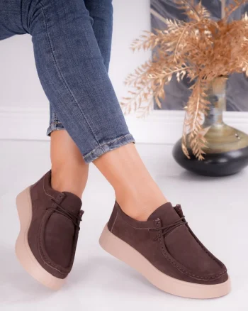 Pantofi dama casual Maro din Piele Naturala Intoarsa Sandy