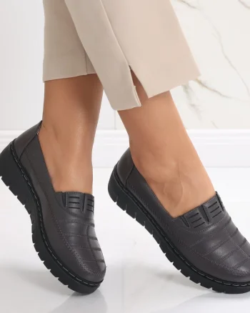 Pantofi dama casual Gri din Piele Ecologica Rasima
