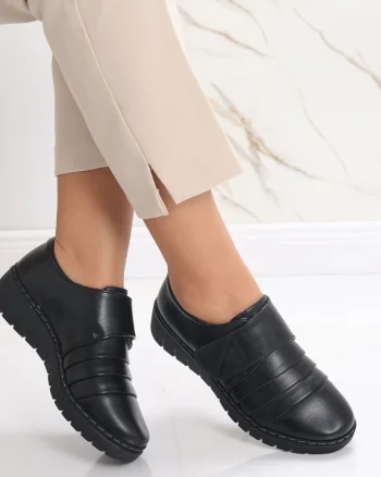 Pantofi dama casual Negri din Piele Ecologica Madiha