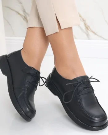 Pantofi dama casual Negre din Piele Naturala Esana